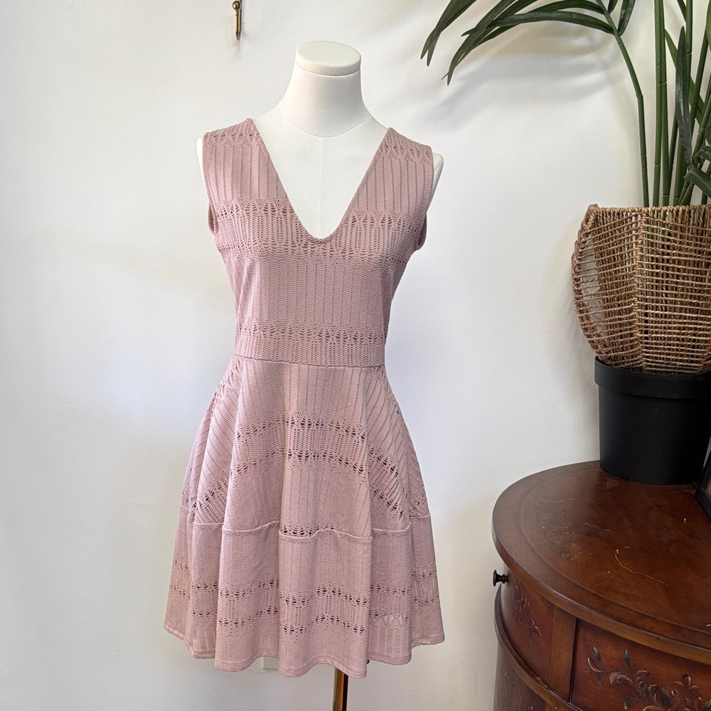 BCBGMaxAzria Mauve Knit Mini Dress S